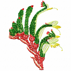 Flowers And Tree Embroidery Design 6